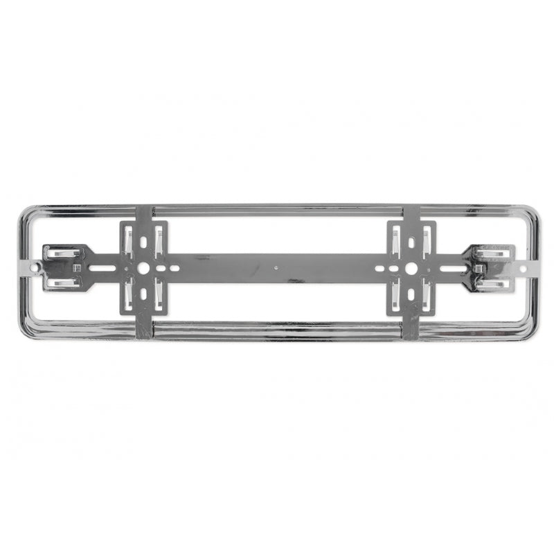 Nummerskylthållare med EU-märke – Kromad, 536 x 139 mm