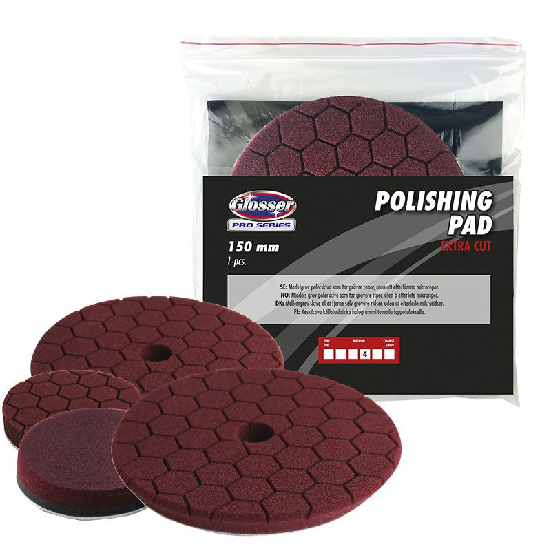 Glosser Pro Polérskiva Extra Cut 2-pack 100 mm – Medelgrov polerrondell för djupgående defektborttagning
