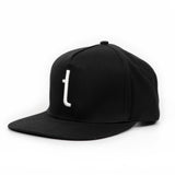 Tershine Snapbackkeps – Svart med vit logotyp, One Size