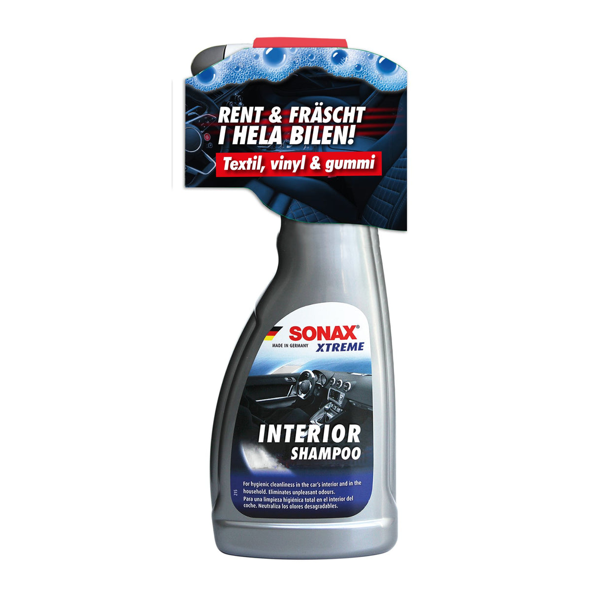 SONAX Xtreme Interior Shampoo 500 ml – Effektiv interiörrengöring för textil, vinyl och gummi
