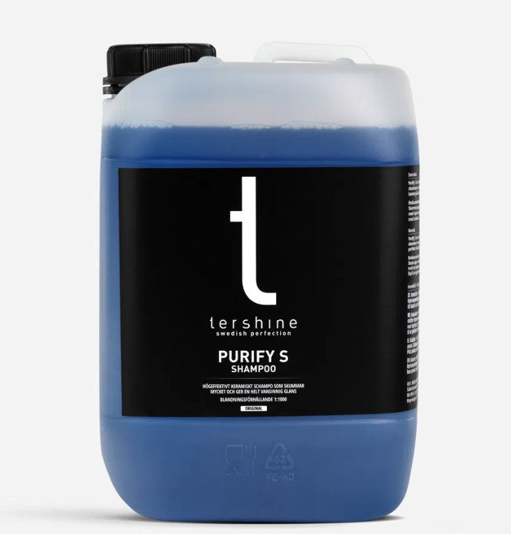 Tershine Purify S+ - Shampoo, keramiskt schampo med lackskydd, 5 L