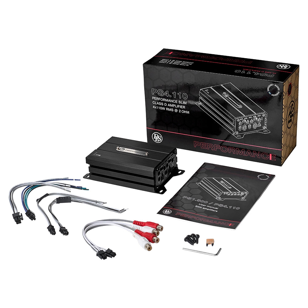 DLS Performance Slim PS4.110, kompakt fyrkanaligt slutsteg