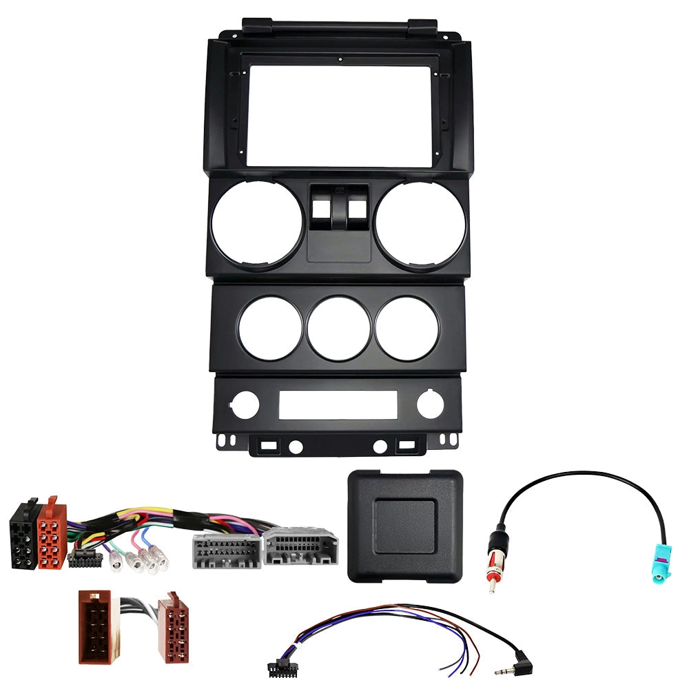 Auto-Connect Installationskit för 9-tums bilstereo, Jeep Wrangler 2-dörrars 2007-2010