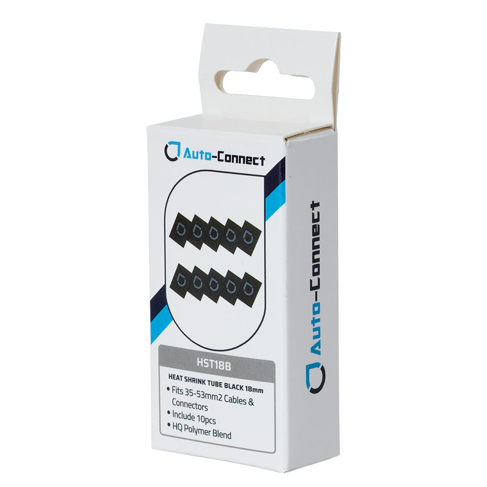 Auto-Connect 10-pack krympslang 18mm, svart