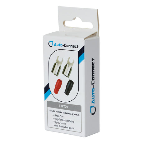 Auto-Connect röd och svart gaffelkabelsko, 21 mm²
