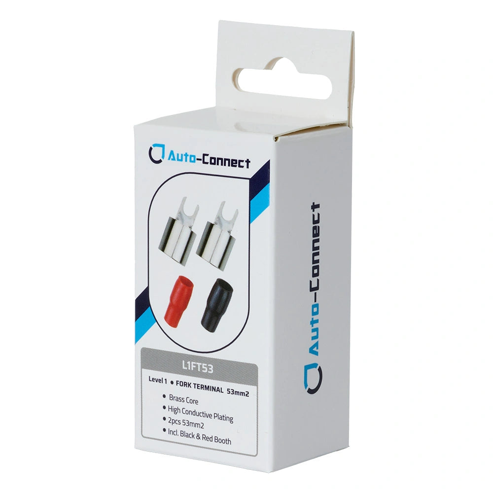 Auto-Connect röd och svart gaffelkabelsko, 53 mm²