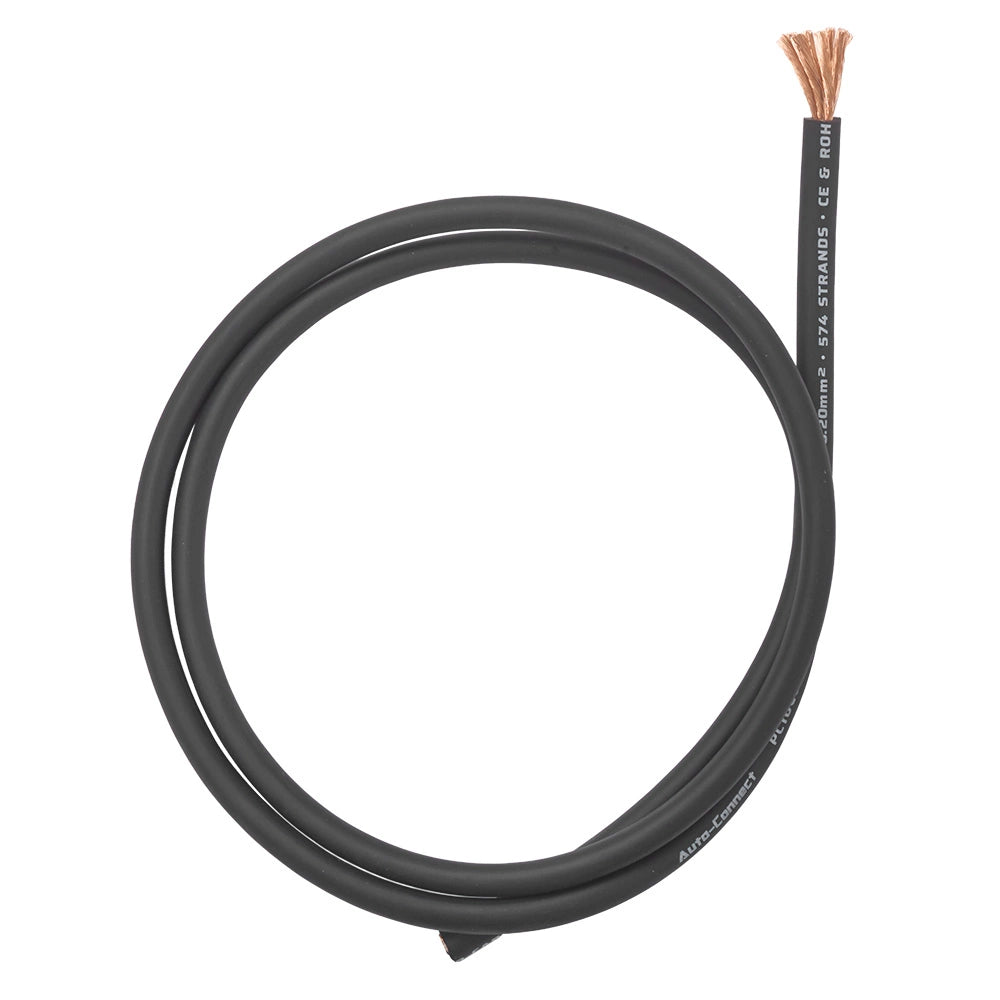Auto-Connect svart strömkabel CCA 10.2mm², metervara