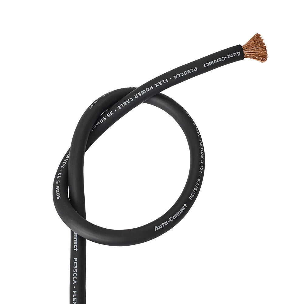 Auto-Connect svart strömkabel CCA 35.5mm², metervara