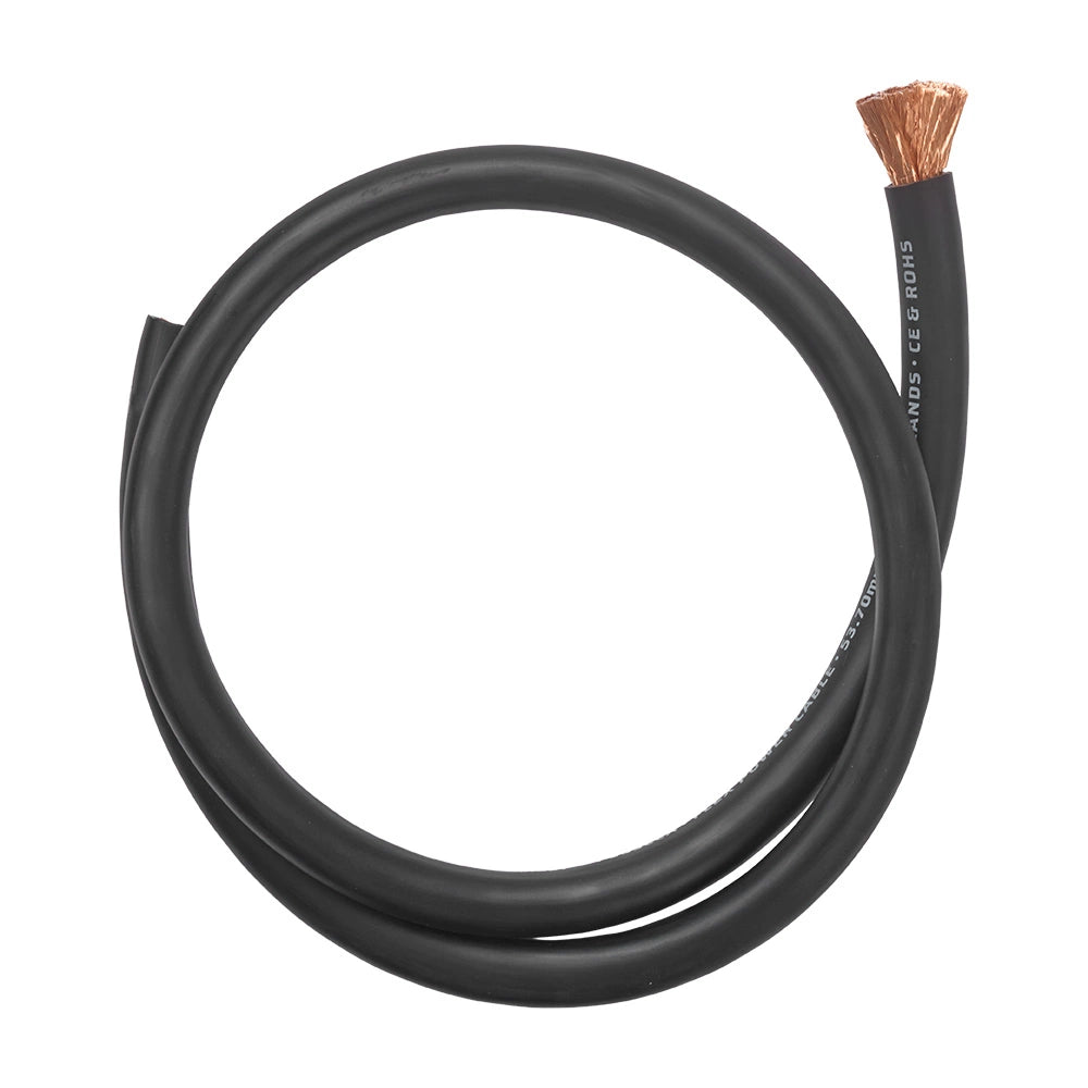 Auto-Connect svart strömkabel CCA 53.7mm², metervara