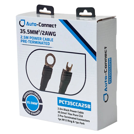 Auto-Connect 2.5 meter strömkabel CCA 35.5mm², svart