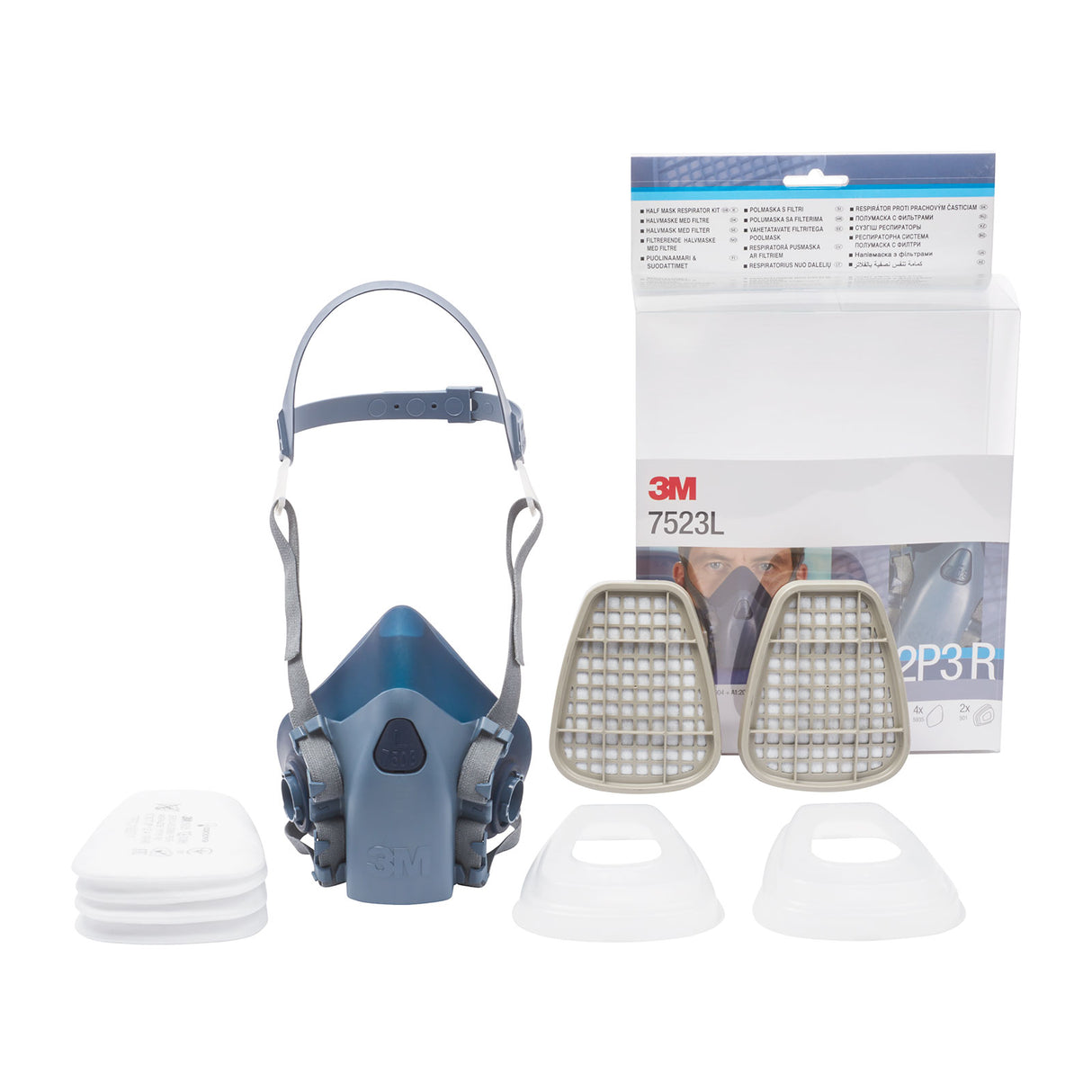 3M Startpaket 7500-serien A2/P3 Large– Komplett Andningsskydd med Halvmask och Filter för Krävande Miljöer