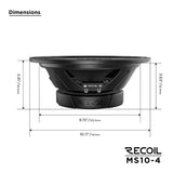 Recoil MS10-4, 10" SPL-midbas/mellanregister