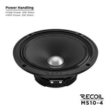 Recoil MS10-4, 10" SPL-midbas/mellanregister