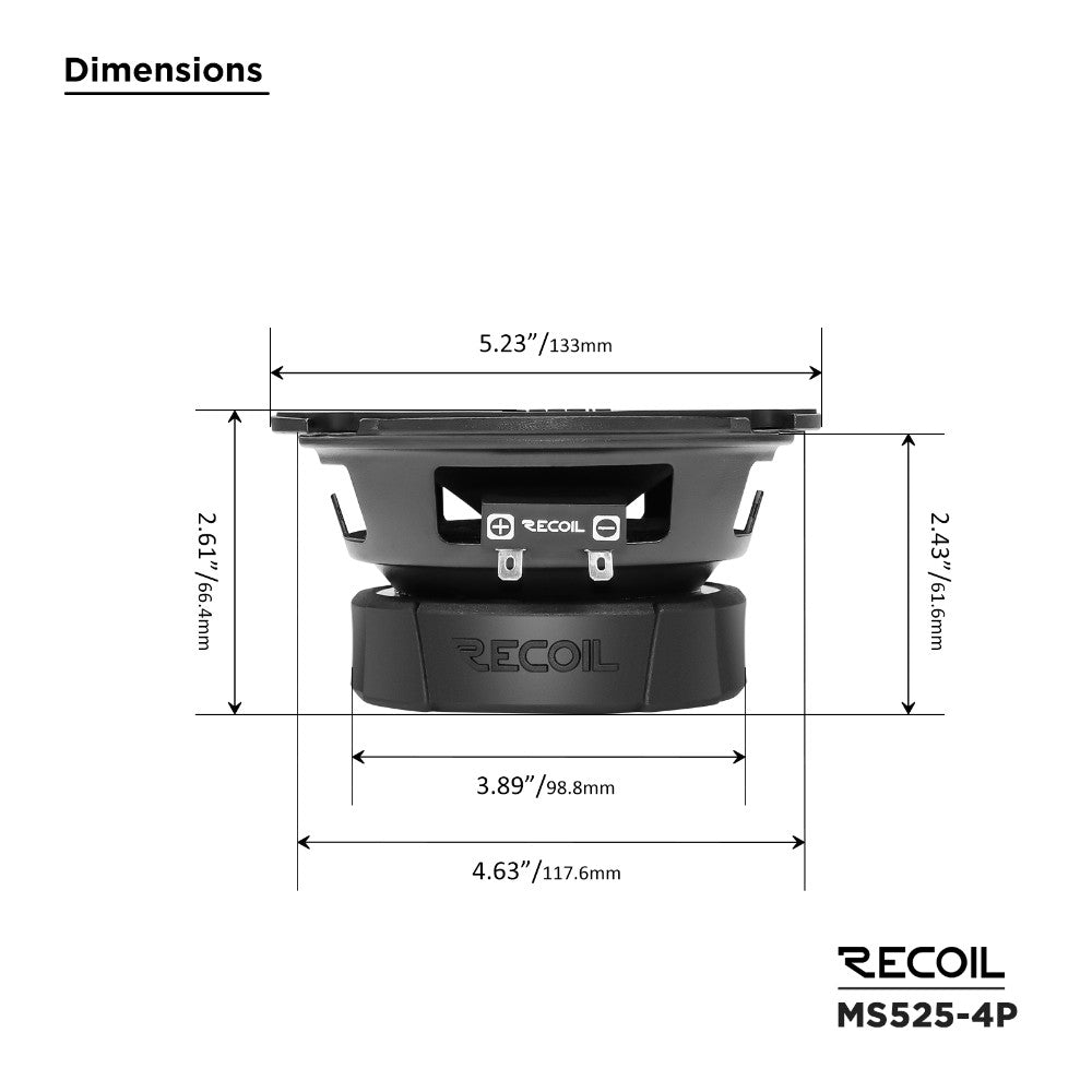 Recoil MS525-4P, 5.25" SPL-mellanregister