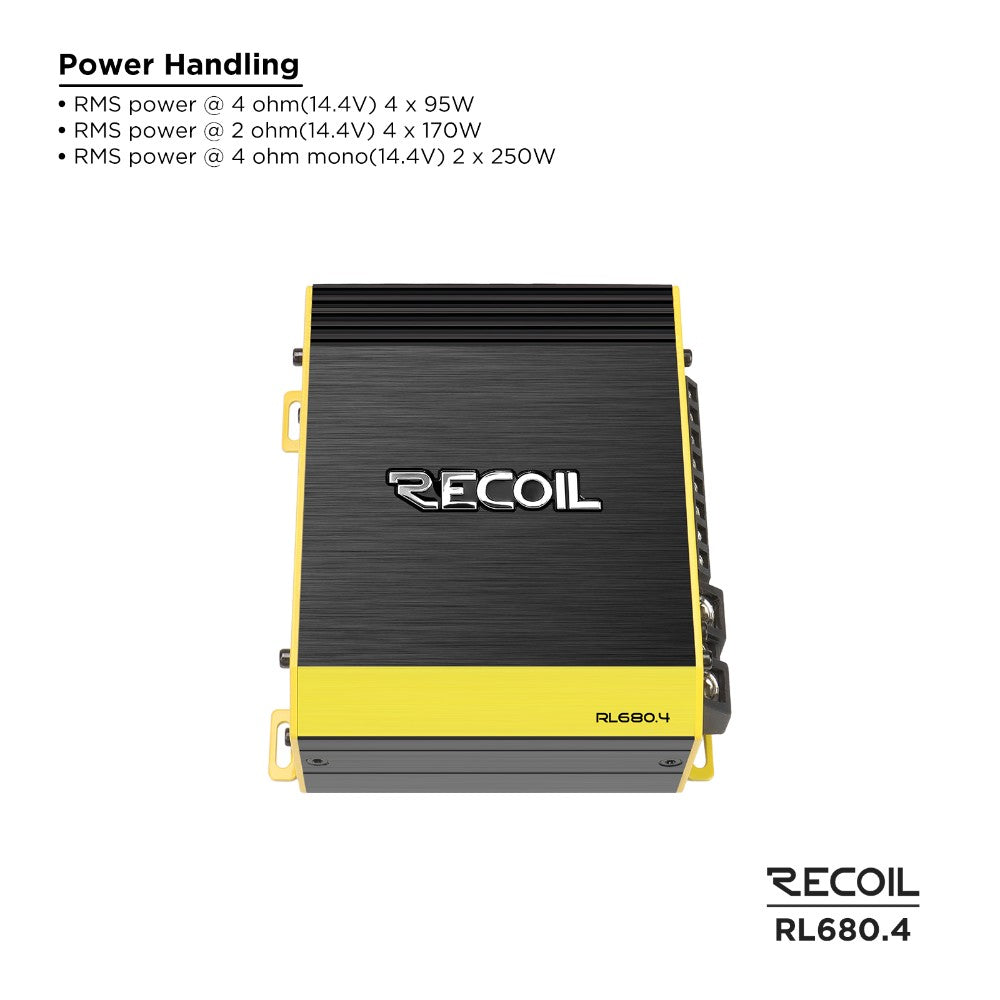 Recoil RL680.4, fyrkanaligt slutsteg