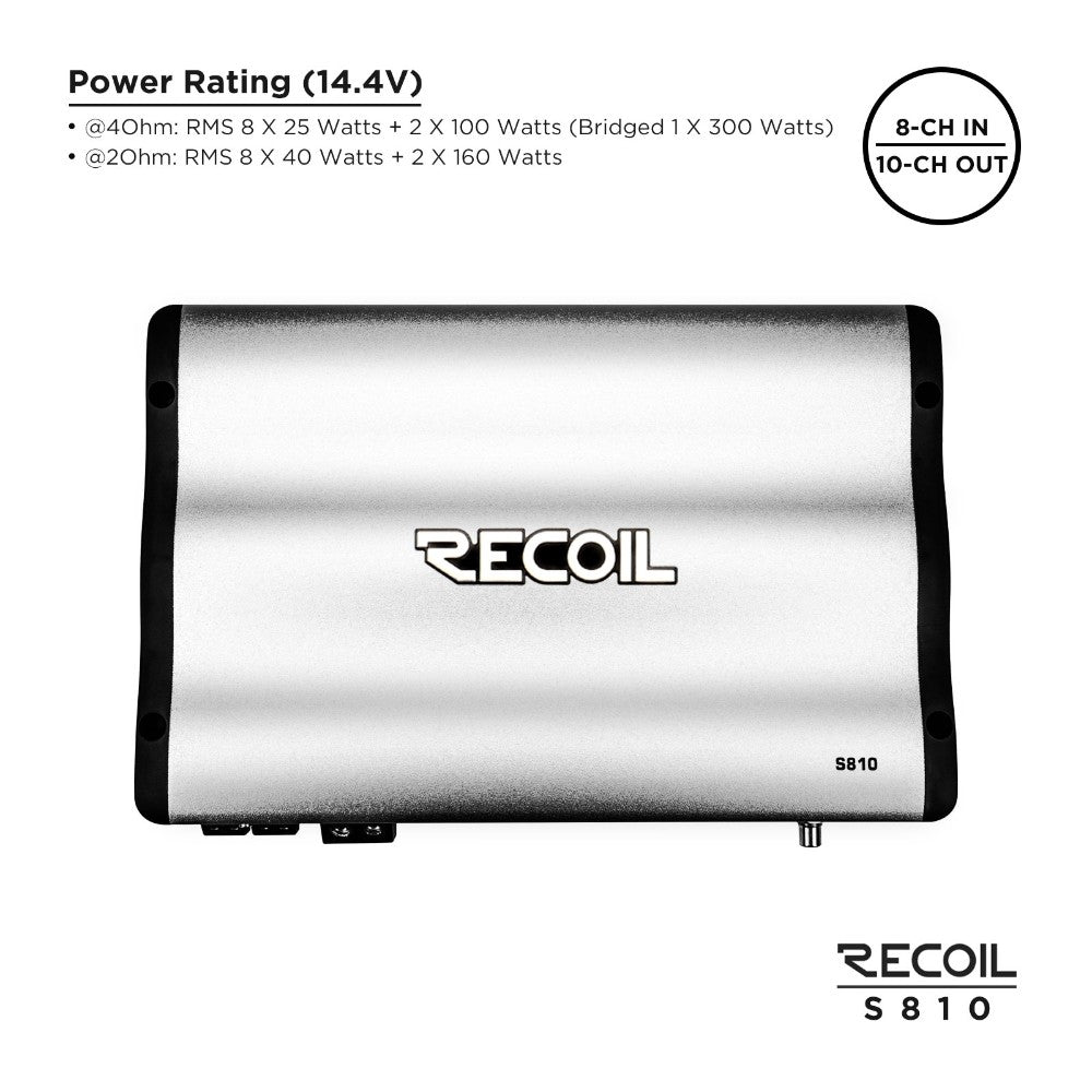 Recoil S810, DSP-slutsteg med 10-kanaler