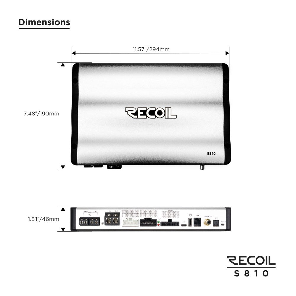 Recoil S810, DSP-slutsteg med 10-kanaler