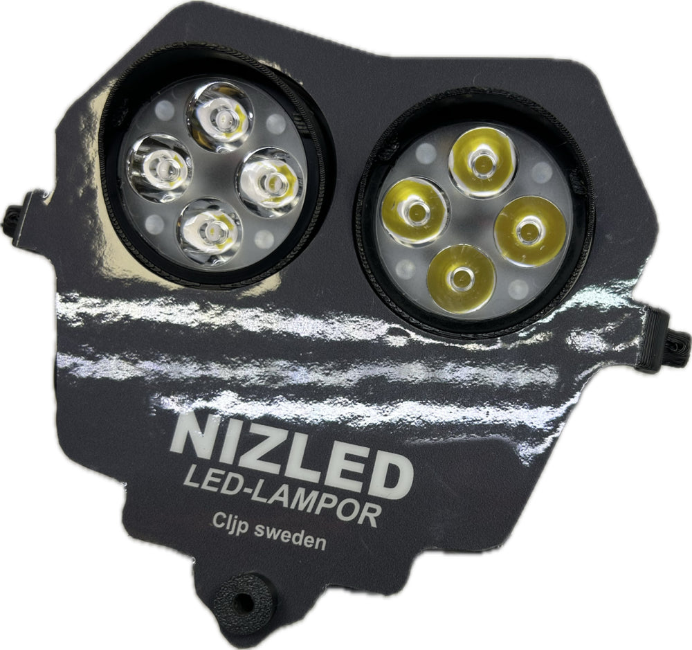 Dubbelljus kallvit 80w Fantic 4-takt 2024-, grå dekal, 2xE406k NIZLED
