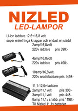 NIZLED LED-hjälmkit elit med 3x40w utan fläkt kallvit gen3, 3XE40 (120w med 10% mer ljus) utan batteri