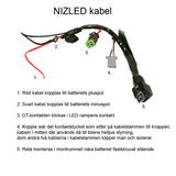 NIZLED 12V Kabelstam till extraljus, 1x DTP-kontakt, 500W max