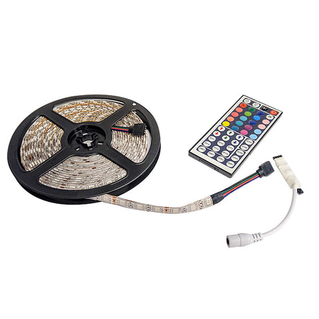 LED tape 5m RGB-kit 12v/220v med fjärrkontroll