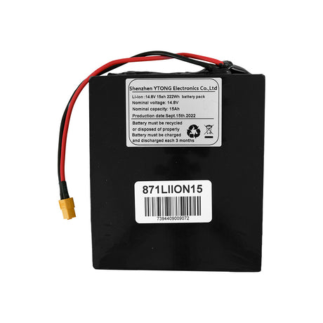 Li-ion batteri 16,8volt 15Ah 21700 celler med BMS till E40, lyser 2 h med trippelkitt