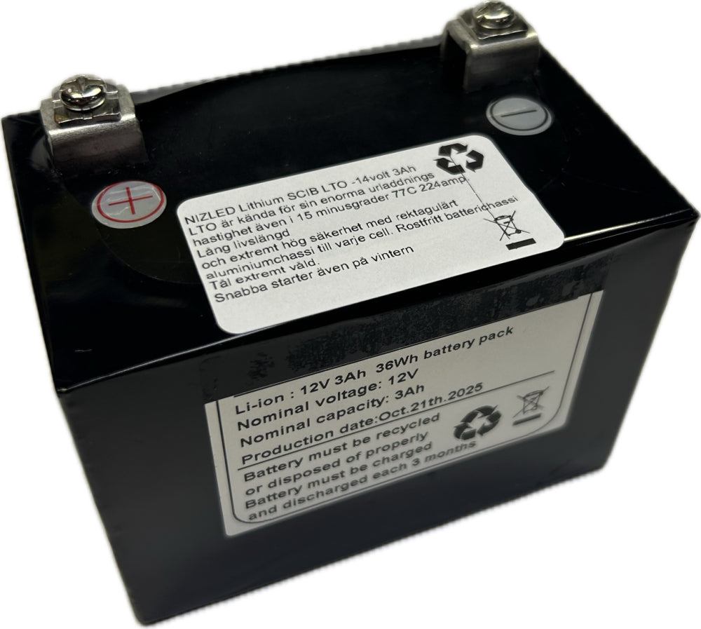 Li-ion Enduro hoj batteri 14 volt 3Ah med startsnabb LTO cell, passar alla hojar