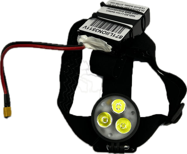 Pannbands-kit 1x30w kallvit med depåknapp på lampan LED li-ion 3,5 Ah