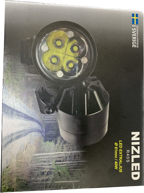 NIZLED R40S 2st extraljus spot för ATV/MC/BIL 6500K 40W 9-36V