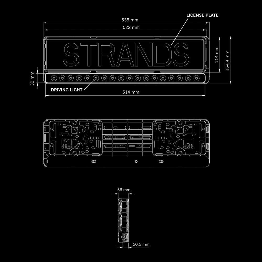 Strands NUUK E-Line Black LED Bar 20"