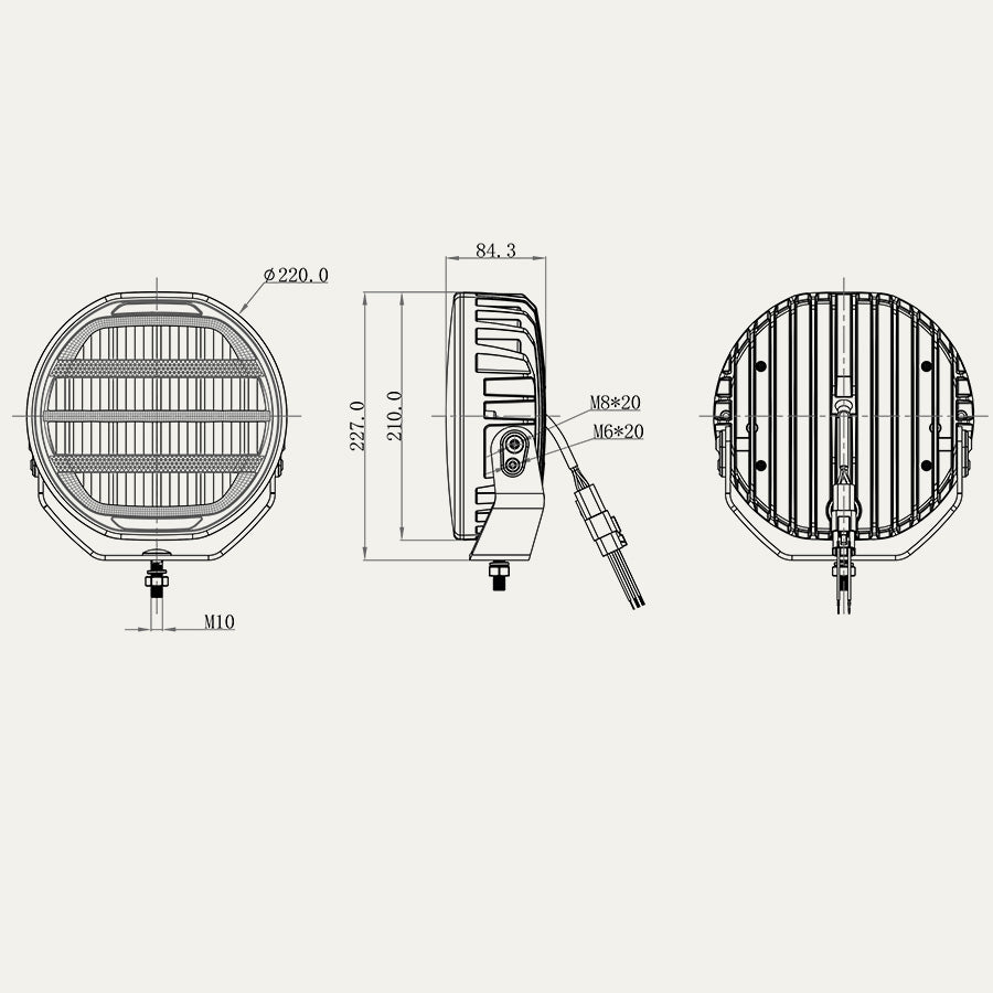 OZZ XR3 9″ LED extraljus Arctic Edition