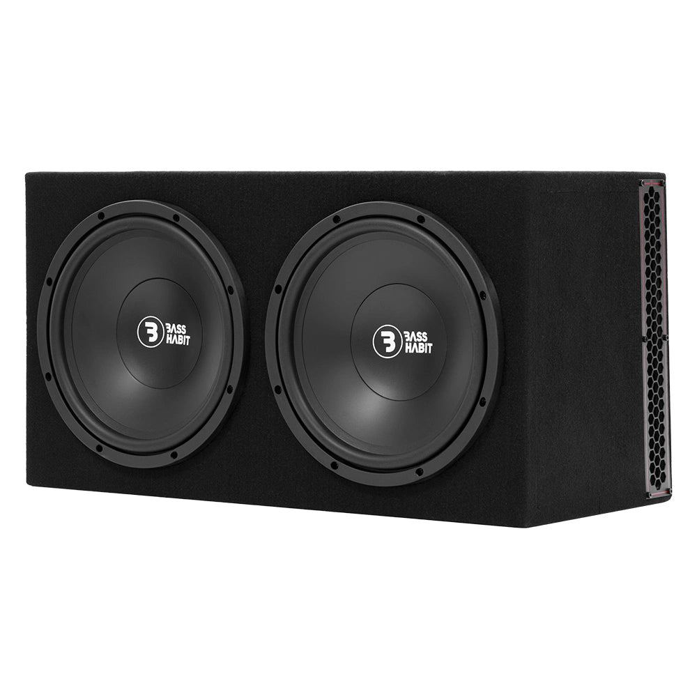 Bass Habit Play PL212A, prisvärd 2x12tums aktiv baslåda