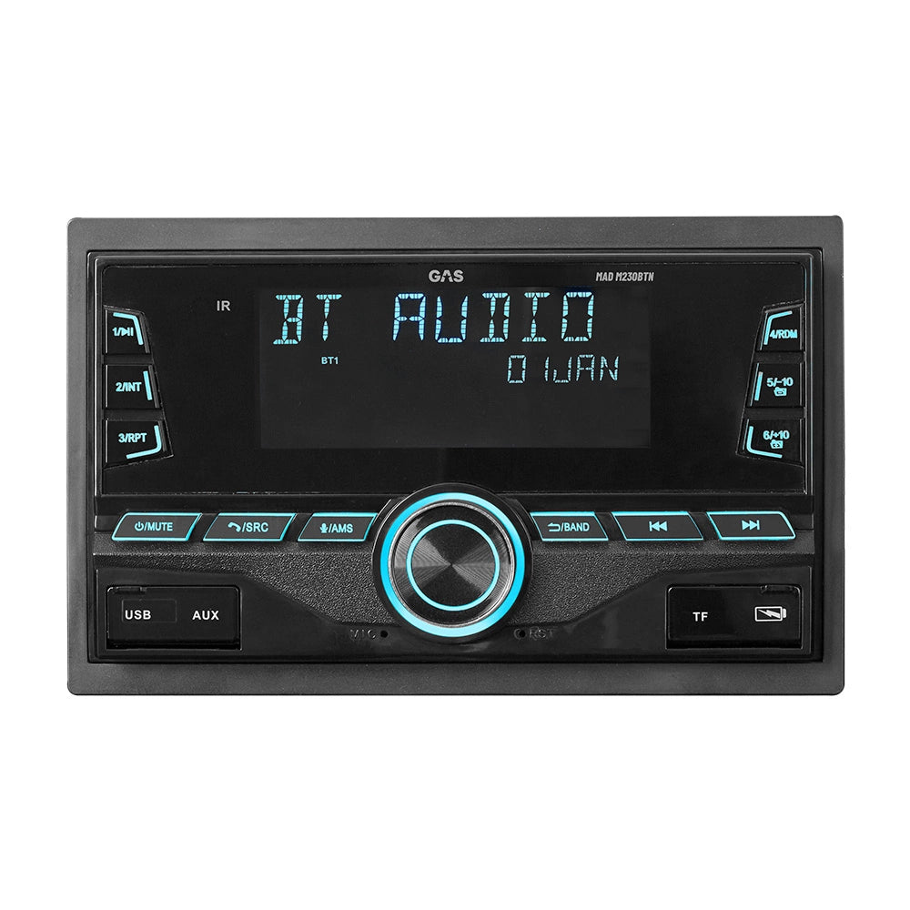 GAS MAD M230-BTN dubbel-DIN med Bluetooth, DSP och 3 par lågnivå
