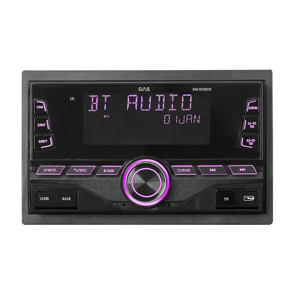 GAS MAD M230-BTN dubbel-DIN med Bluetooth, DSP och 3 par lågnivå