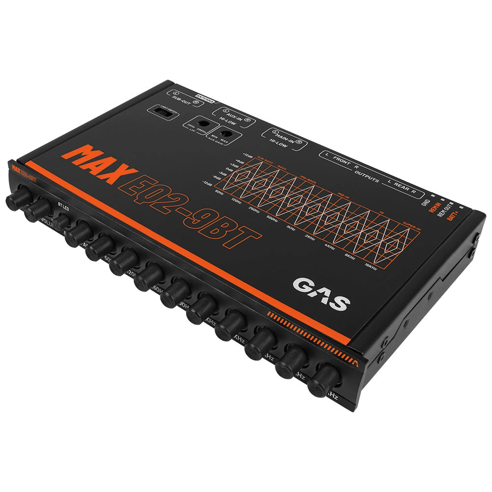 GAS MAX EQ2-9, 9-bands analog equalizer med Bluetooth
