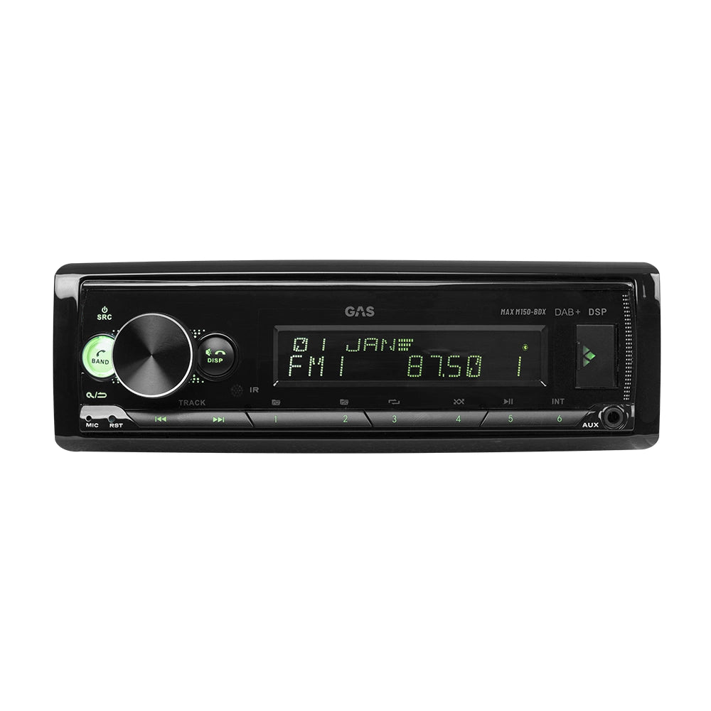 GAS MAX M150-BDX bilstereo med Bluetooth, DAB, 32-bit DSP och 3 par (4V) lågnivå