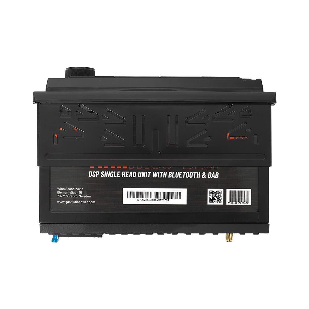 GAS MAX M150-BDX bilstereo med Bluetooth, DAB, 32-bit DSP och 3 par (4V) lågnivå