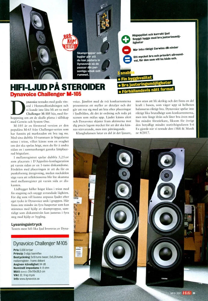 Dynavoice Challenger M-105 EX v4 golvhögtalare, Svart