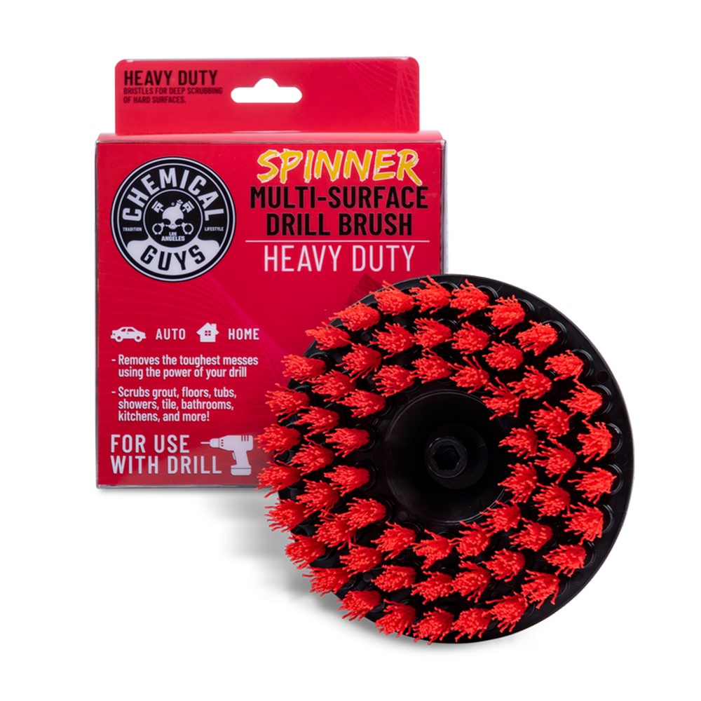 Chemical Guys Spinner Carpet Drill Brush Heavy Duty – Grov rengöringsborste för hårda ytor och tuff smuts
