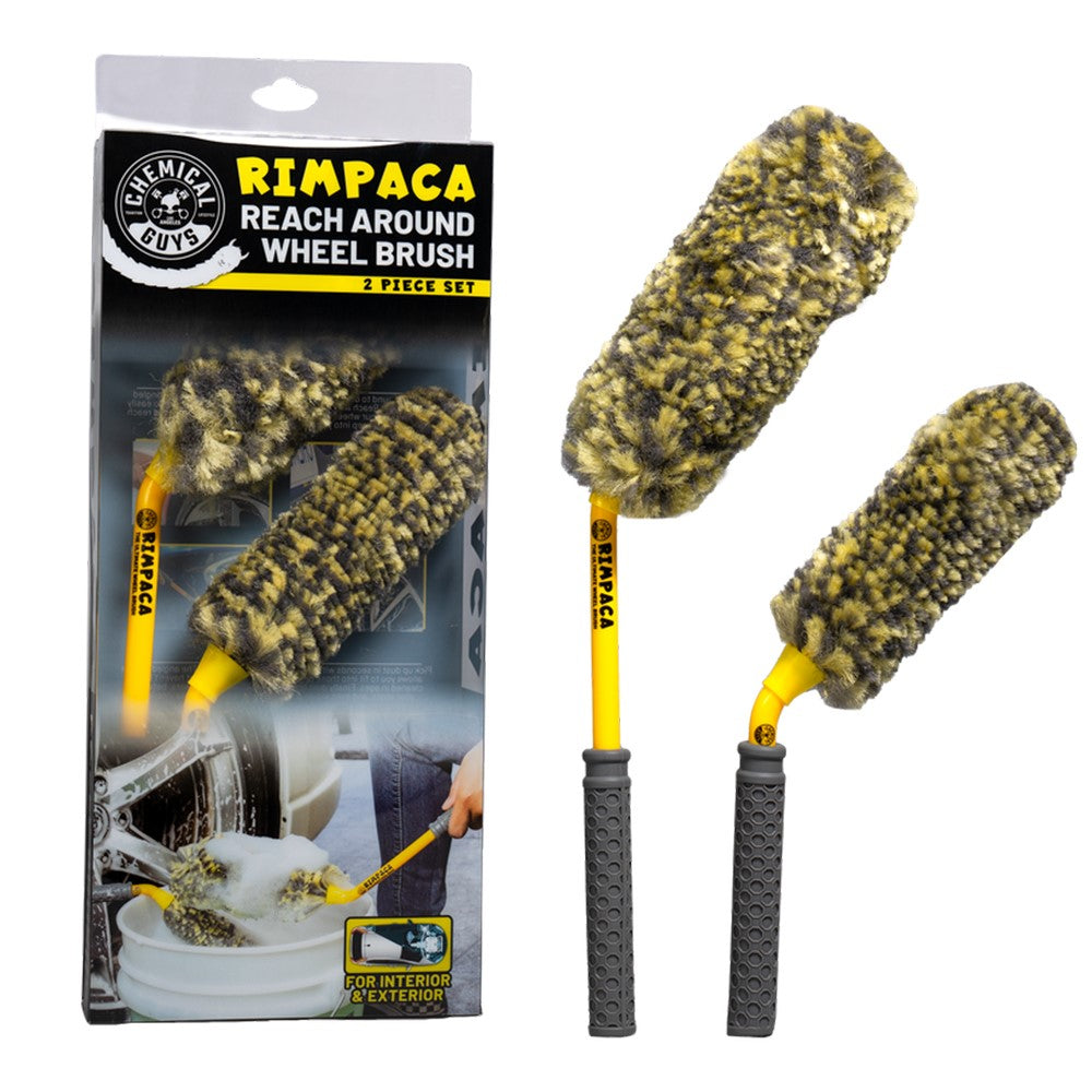 Chemical Guys Rimpaca Reach Around Ultimate Wheel Brush Set 2-DELAR – Vinklade, ultramjuka och mångsidiga borstar för svåråtkomliga ytor