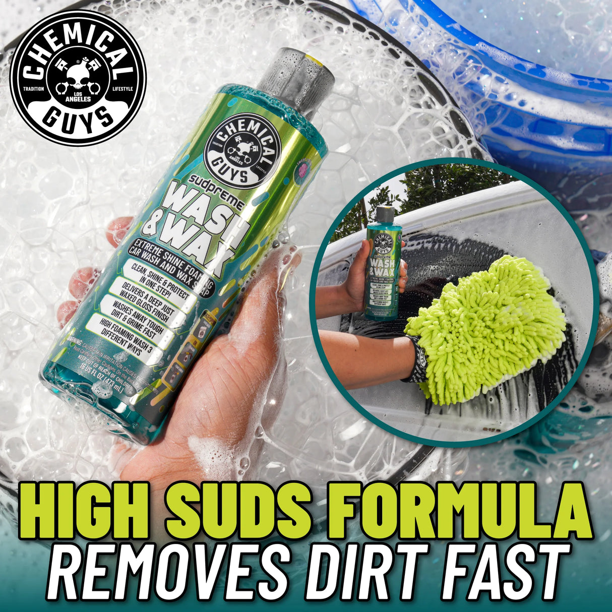 Chemical Guys Bilschampo Sudpreme Wash & Wax, 473 ml