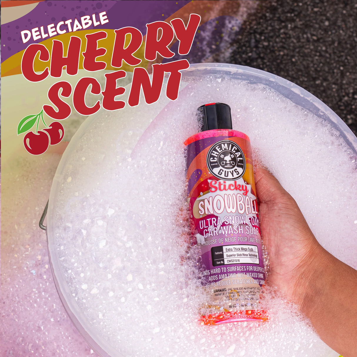 Chemical Guys Bilschampo Sticky Snowball, 473 ml