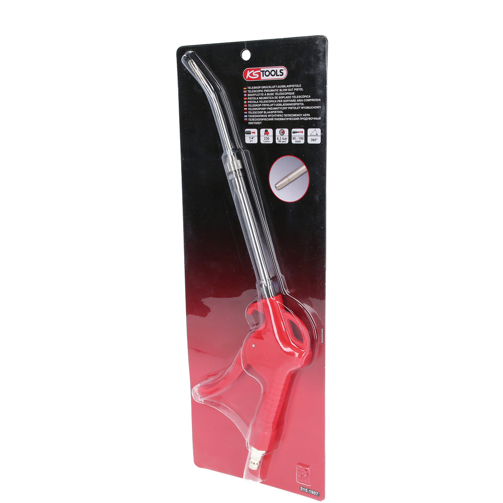 KS Tools Teleskopisk Tryckluftspistol 515.1907 – Justerbar 90–190 mm