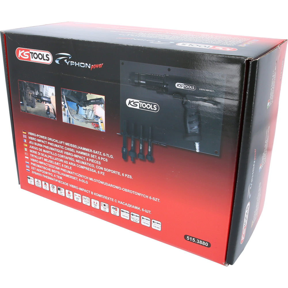 KS TOOLS KS515.3880 Vibro Impact Mejselhammarsats – 6-delar