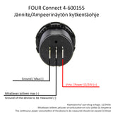 4Connect 4-600155 voltmeter/ammeter 12/24V