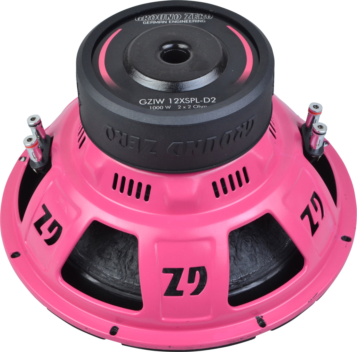 2-Pack Ground Zero GZIW 12XSPL-D2 PINK i baslåda, Fett brutalt baskit