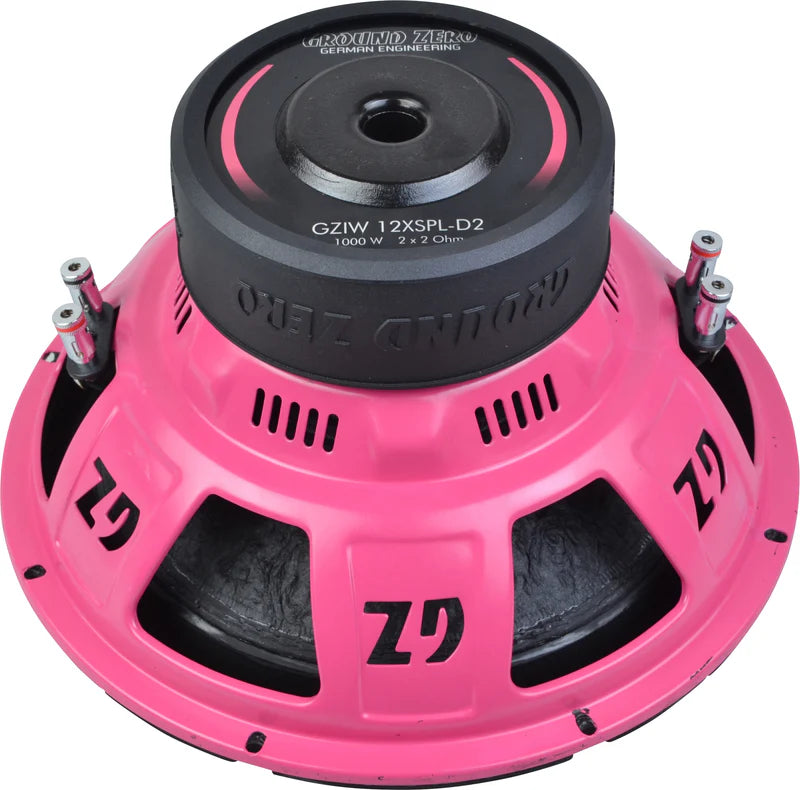 2-Pack Ground Zero GZIW 12XSPL-D2 PINK med Hifonics ZXR900/2E