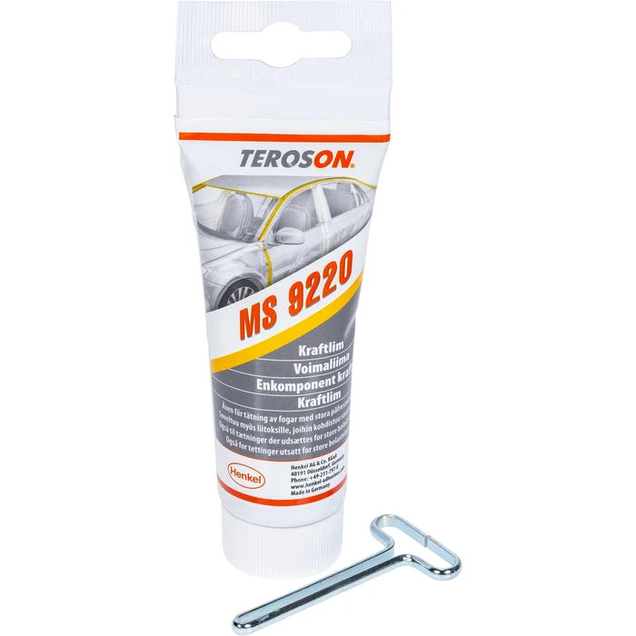 TEROSON MS 9220 - 80 ml, Flexibelt svart kraftlim för metall, plast och trä