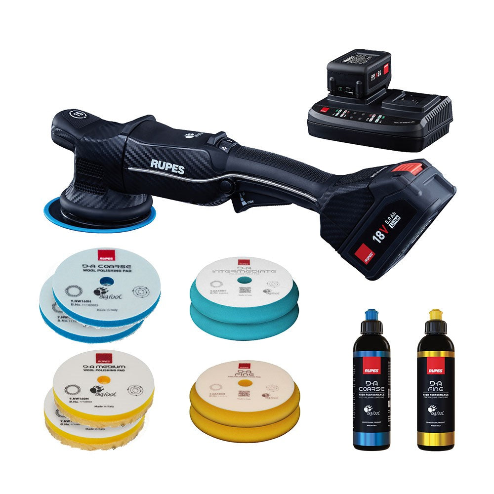 RUPES Polermaskin batteridriven oscillerande HLR15, 125 mm, BAS-kit