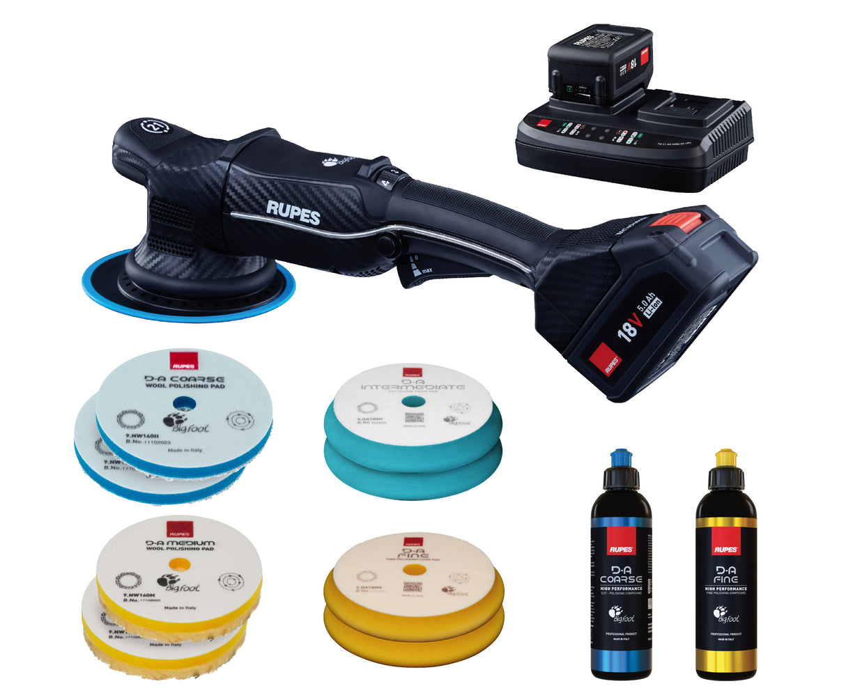 RUPES Polermaskin batteridriven oscillerande HLR21, 150 mm, BAS-kit